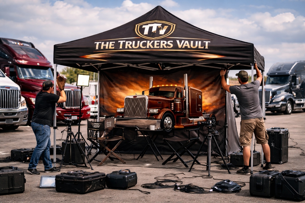 Team setting up the TTV tent